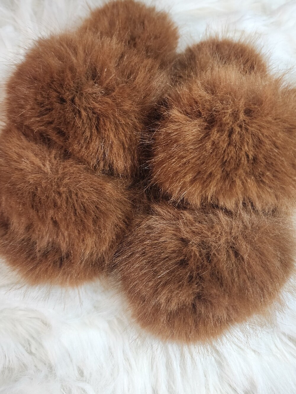Very Plush MICHAEL Michael Kors Faux Fur Slippers Brown Size 7.5